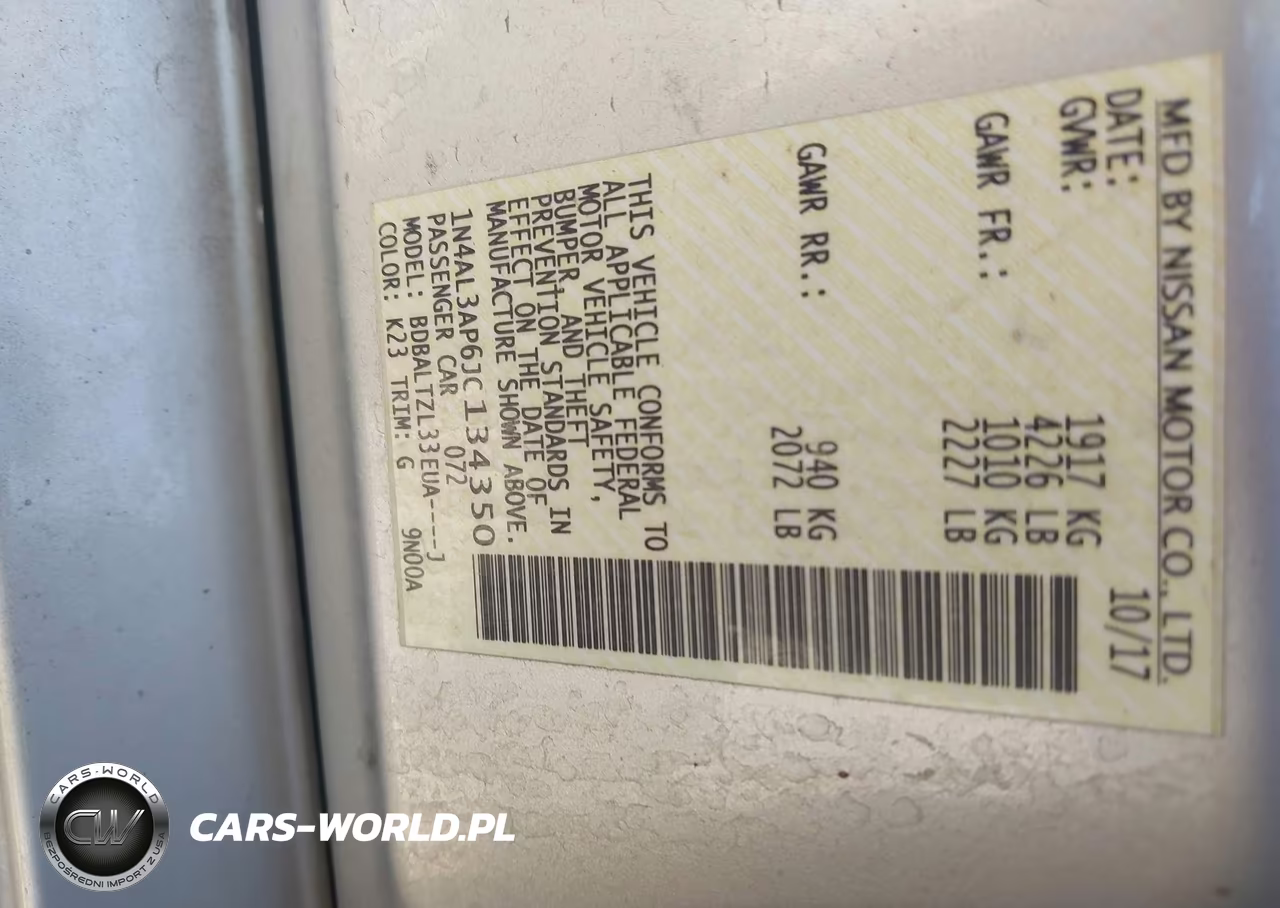 2018 Nissan Altima 2.5 Sl VIN:1N4AL3AP6JC134350 - 9