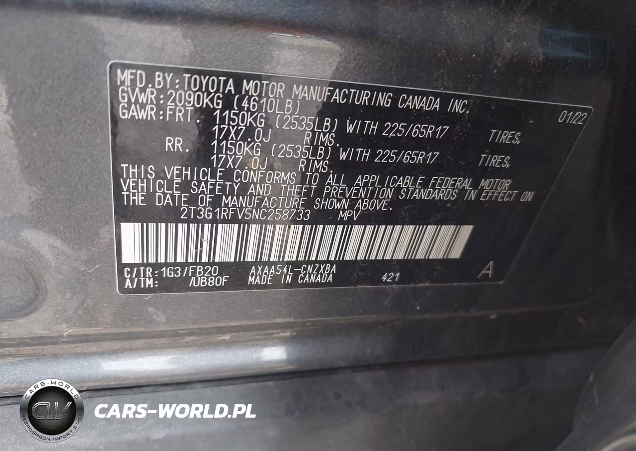 2022 Toyota Rav4 Le VIN:2T3G1RFV5NC258733 - 9