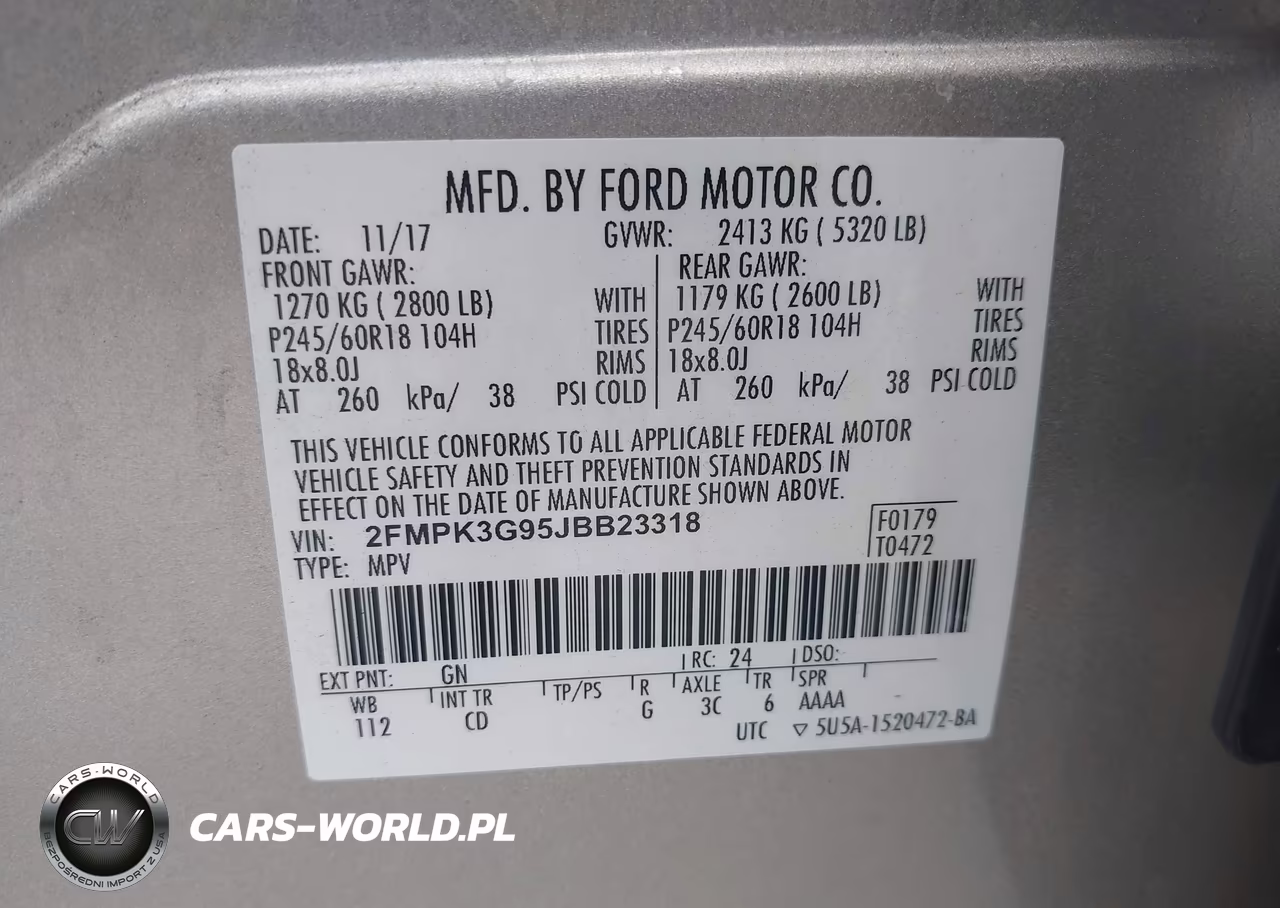 2018 Ford Edge Se VIN:2FMPK3G95JBB23318 - 9