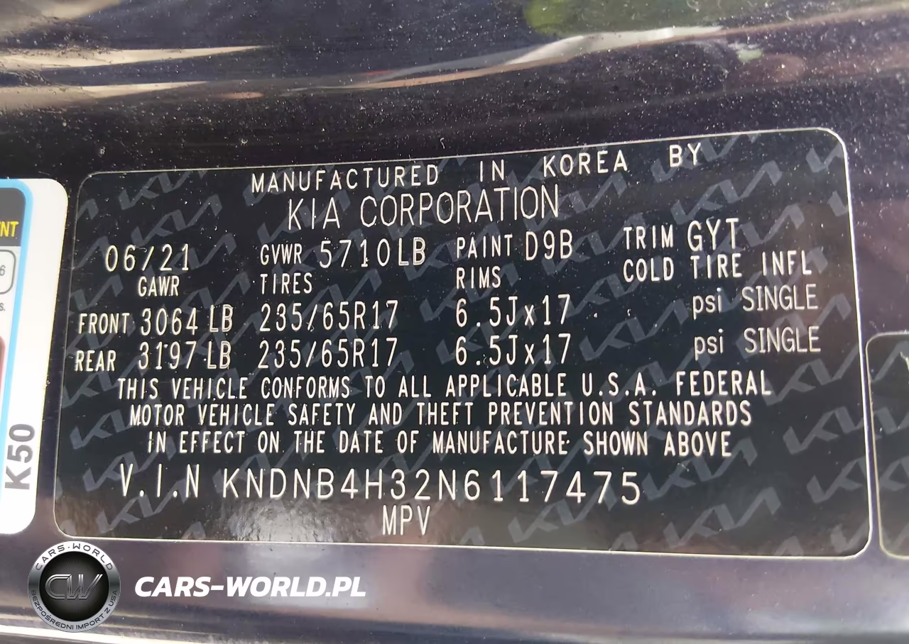 2022 Kia Carnival Mpv Lx Seat Package VIN:KNDNB4H32N6117475 - 9