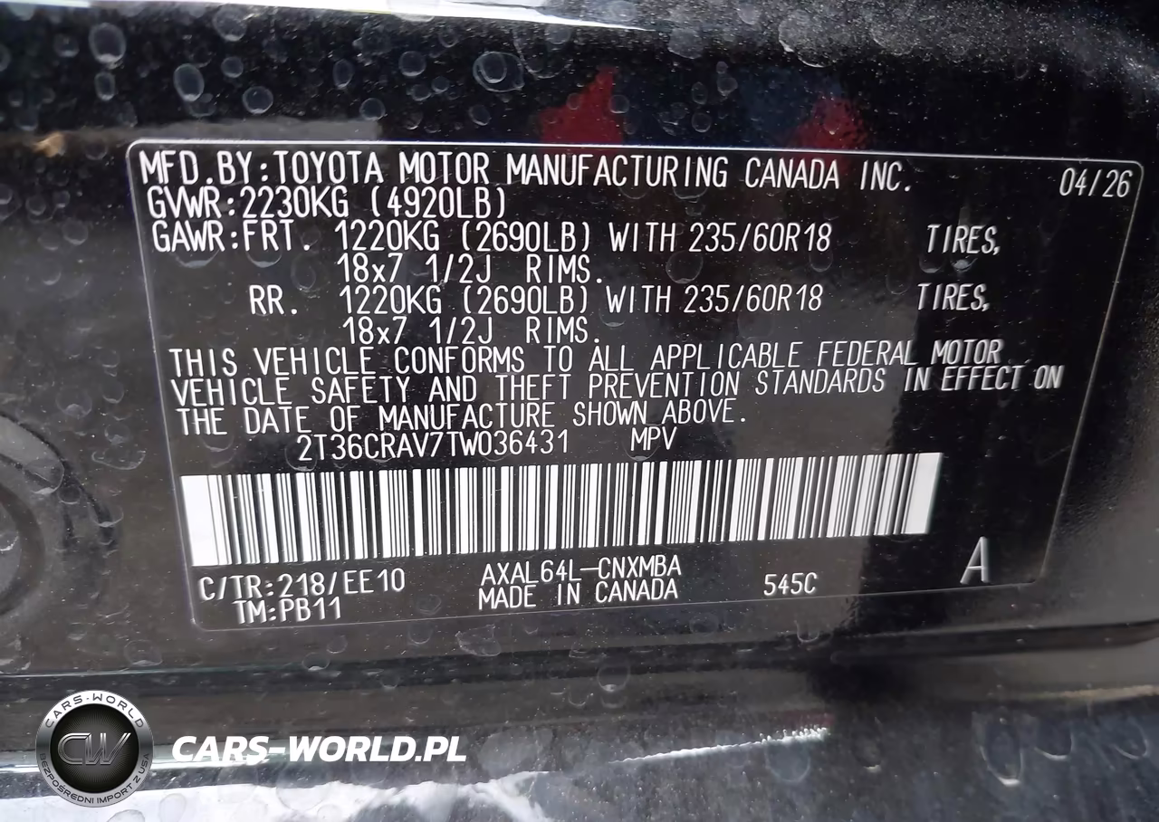 2026 Toyota Rav4 Xle Premium VIN:2T36CRAV7TW036431 - 9