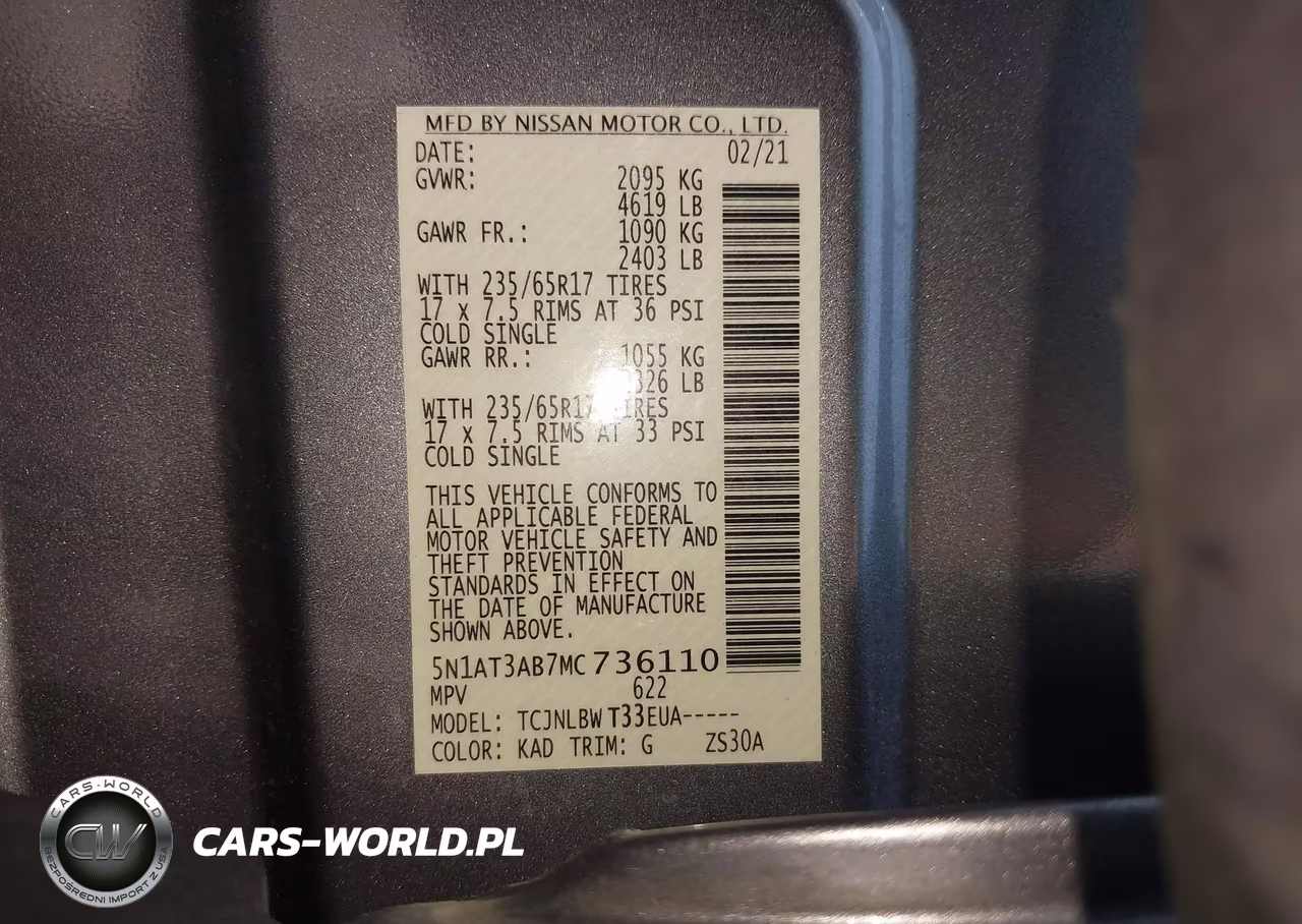2021 Nissan Rogue S Intelligent Awd VIN:5N1AT3AB7MC736110 - 9
