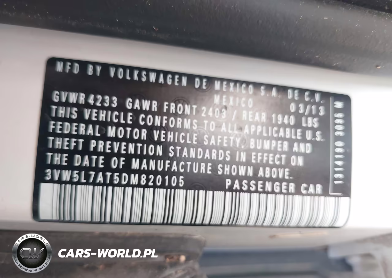 2013 Volkswagen Beetle 2.0L Tdi VIN:3VW5L7AT5DM820105 - 9