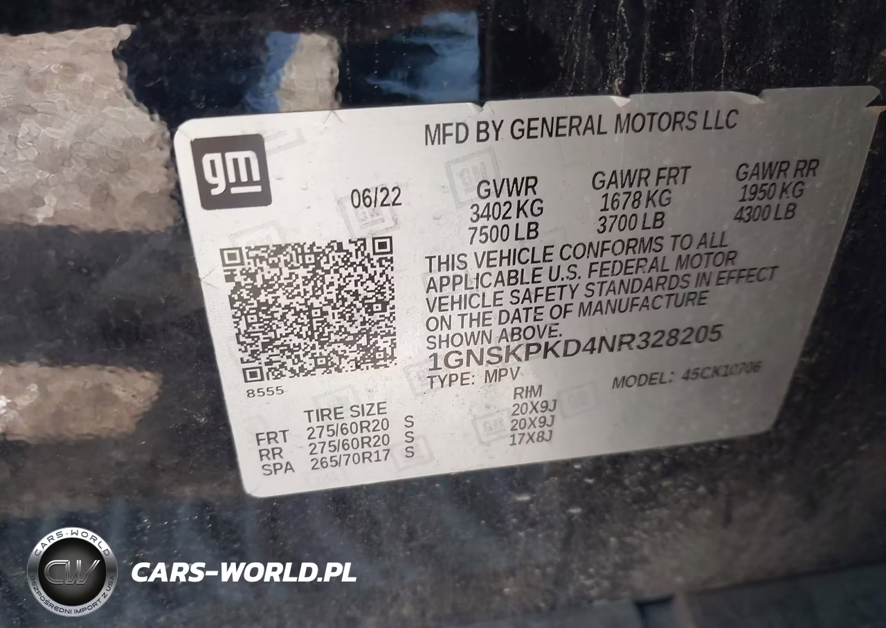 2022 Chevrolet Tahoe 4Wd Z71 VIN:1GNSKPKD4NR328205 - 9