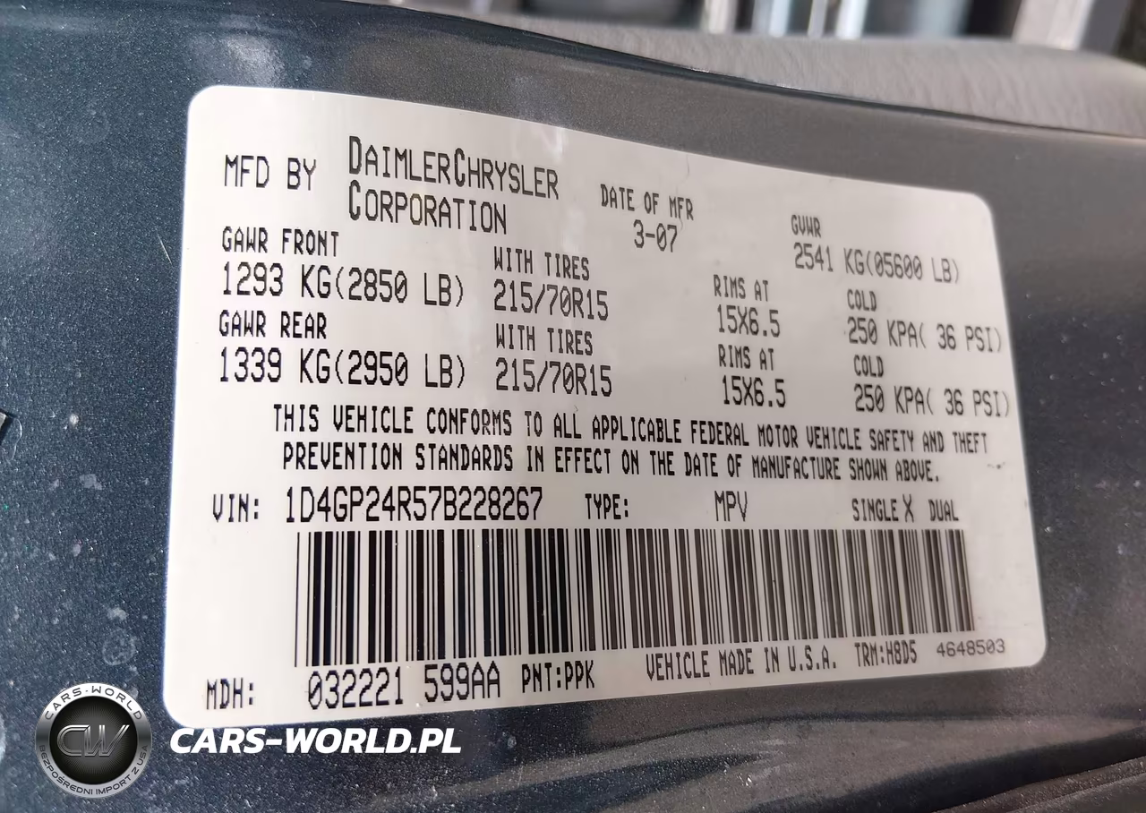 2007 Dodge Grand Caravan Se VIN:1D4GP24R57B228267 - 9
