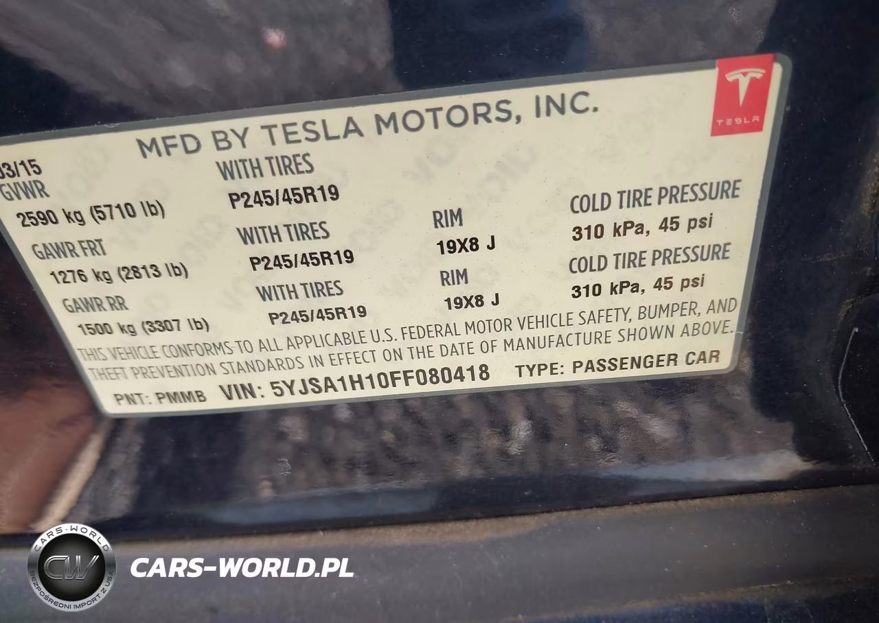 2015 Tesla Model S 60-70-85 VIN:5YJSA1H10FF080418 - 9