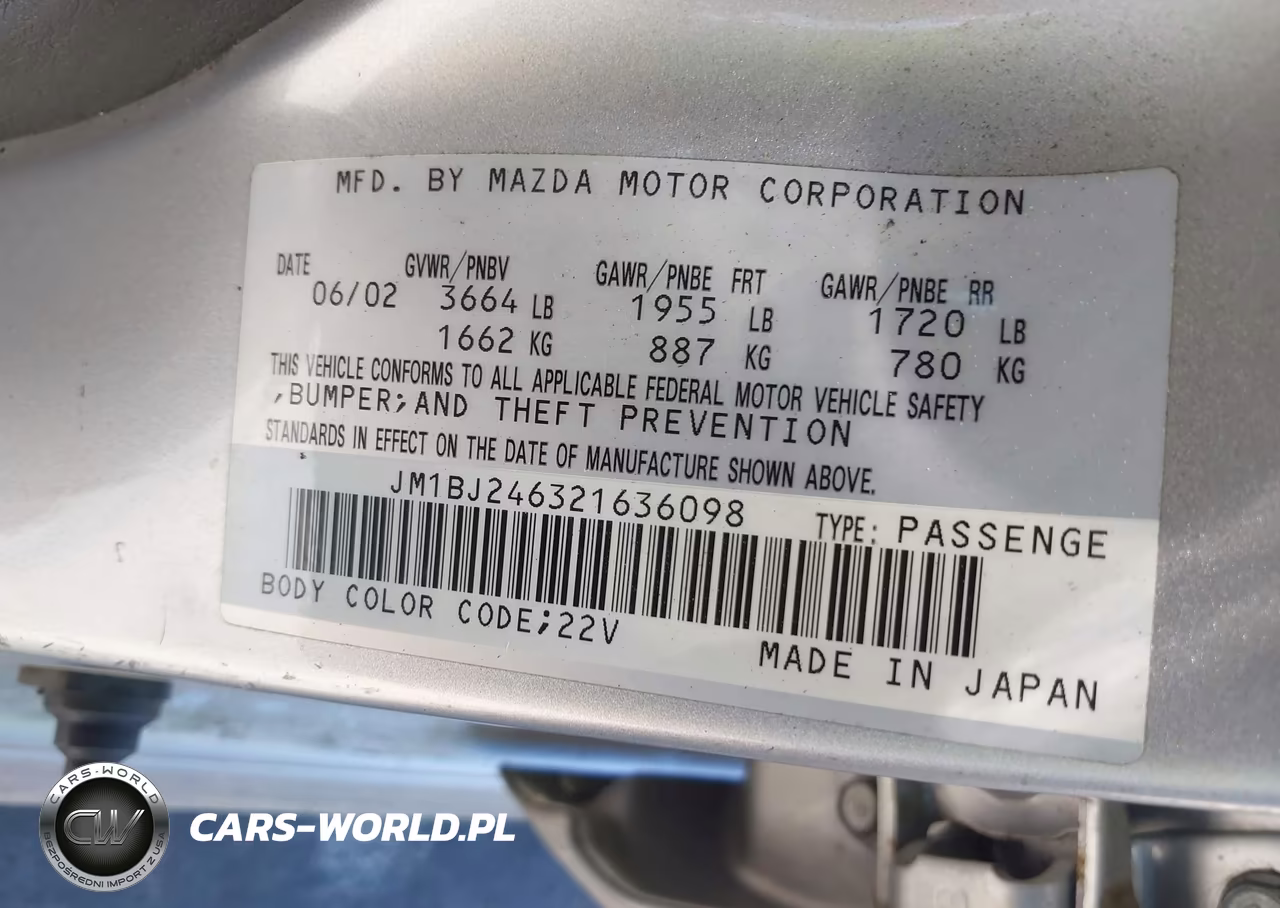 2002 Mazda Protege Pr5 VIN:JM1BJ246321636098 - 9