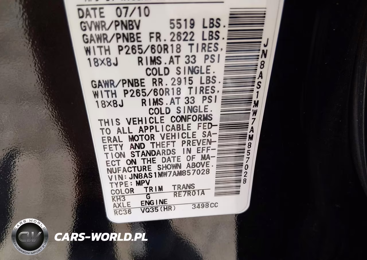 2010 Infiniti Fx35 VIN:JN8AS1MW7AM857028 - 9