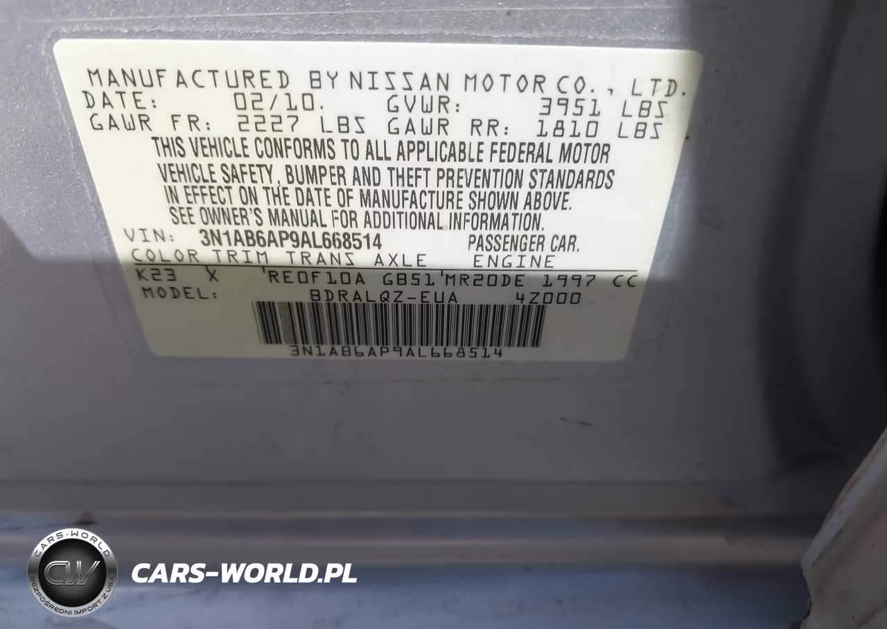 2010 Nissan Sentra 2.0 VIN:3N1AB6AP9AL668514 - 9