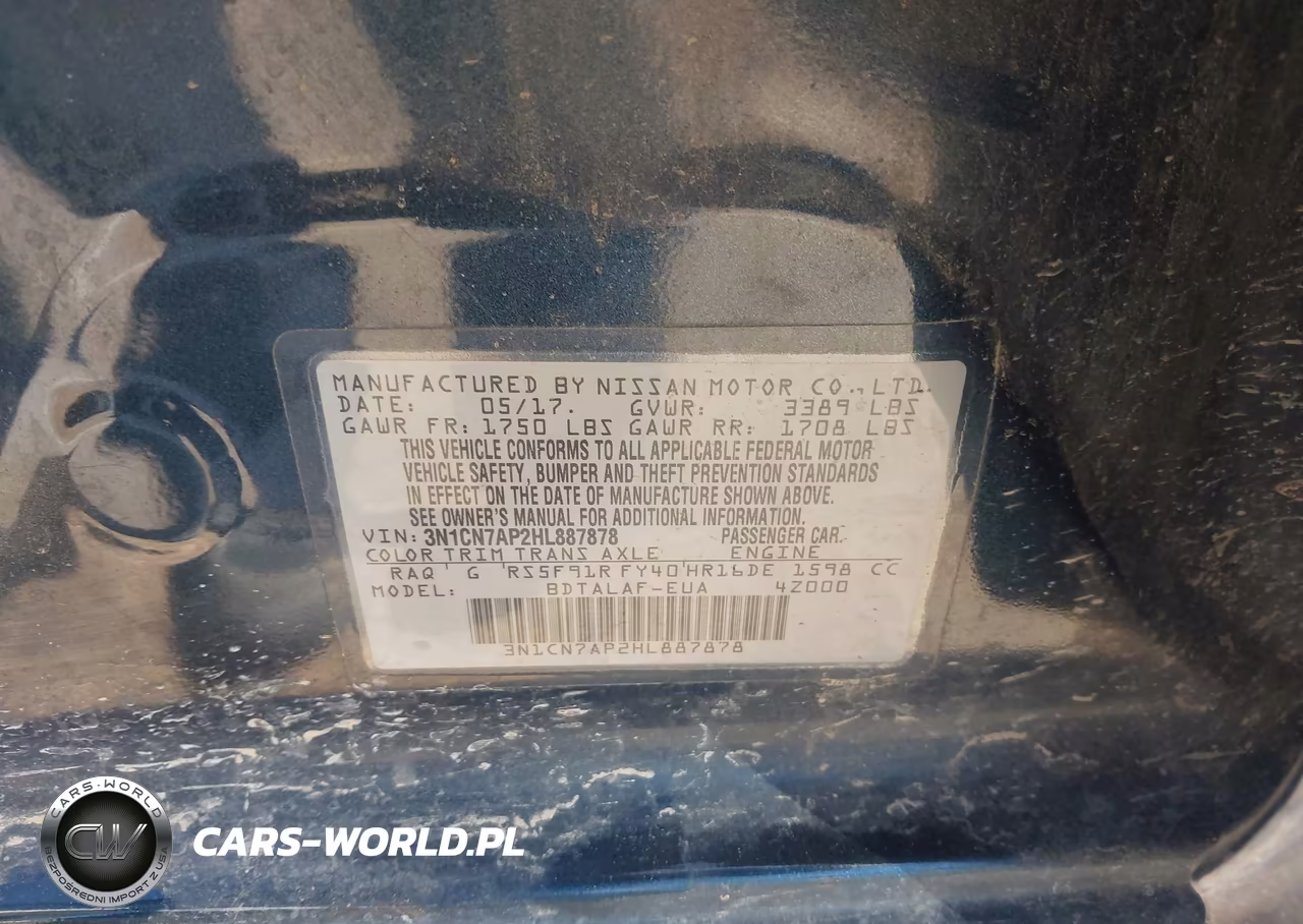 2017 Nissan Versa 1.6 S VIN:3N1CN7AP2HL887878 - 9