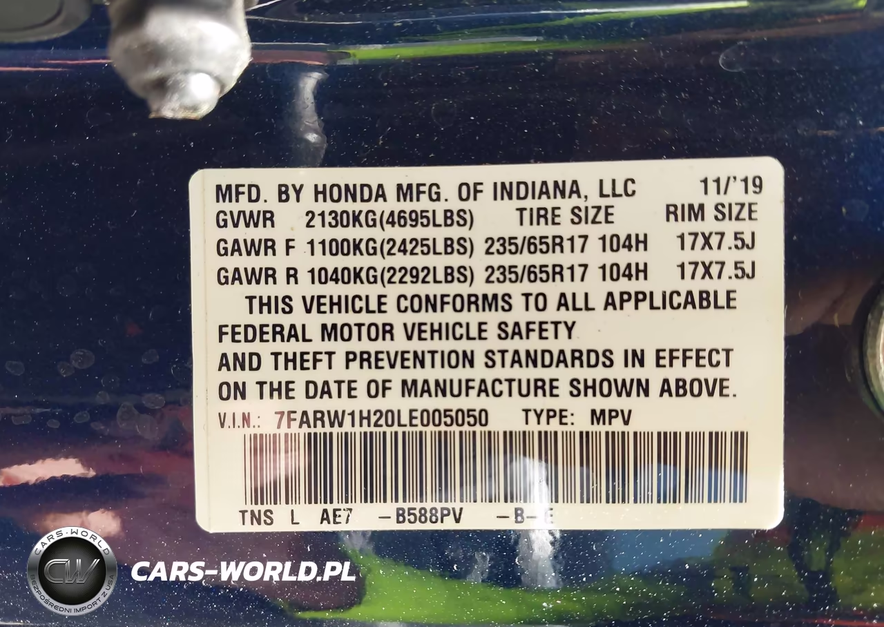 2020 Honda Cr-V 2Wd Lx VIN:7FARW1H20LE005050 - 9