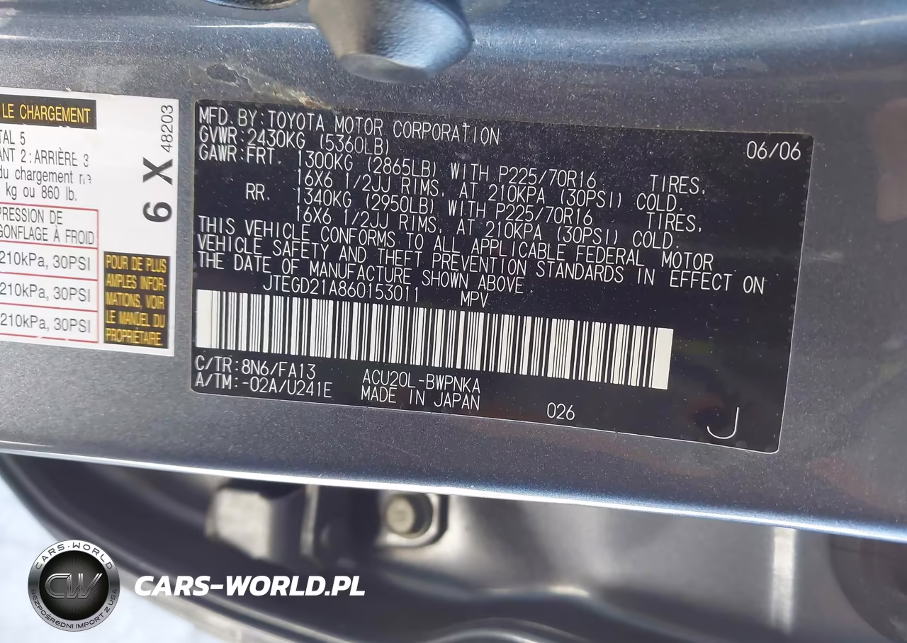 2006 Toyota Highlander VIN:JTEGD21A860153011 - 9
