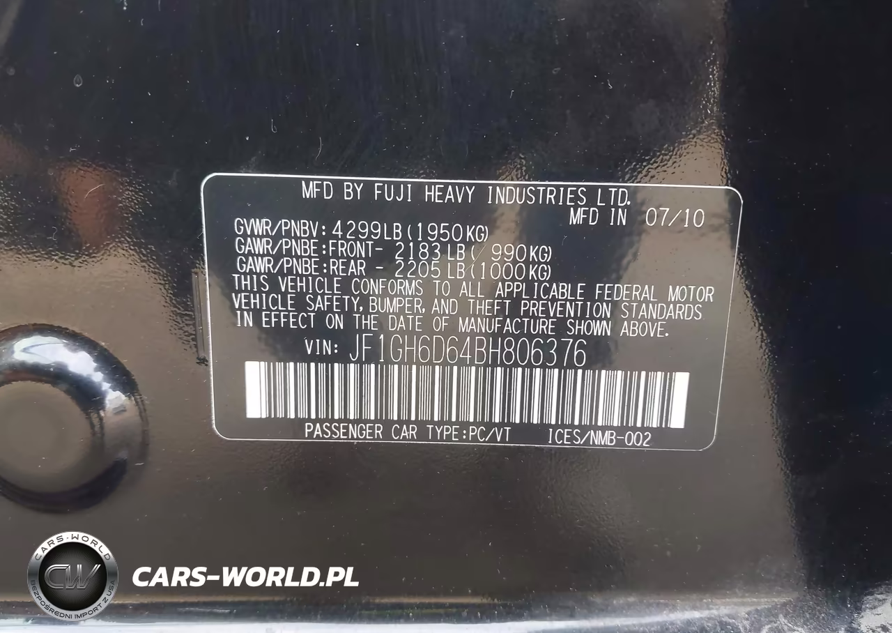 2011 Subaru Impreza Outback Sport VIN:JF1GH6D64BH806376 - 9