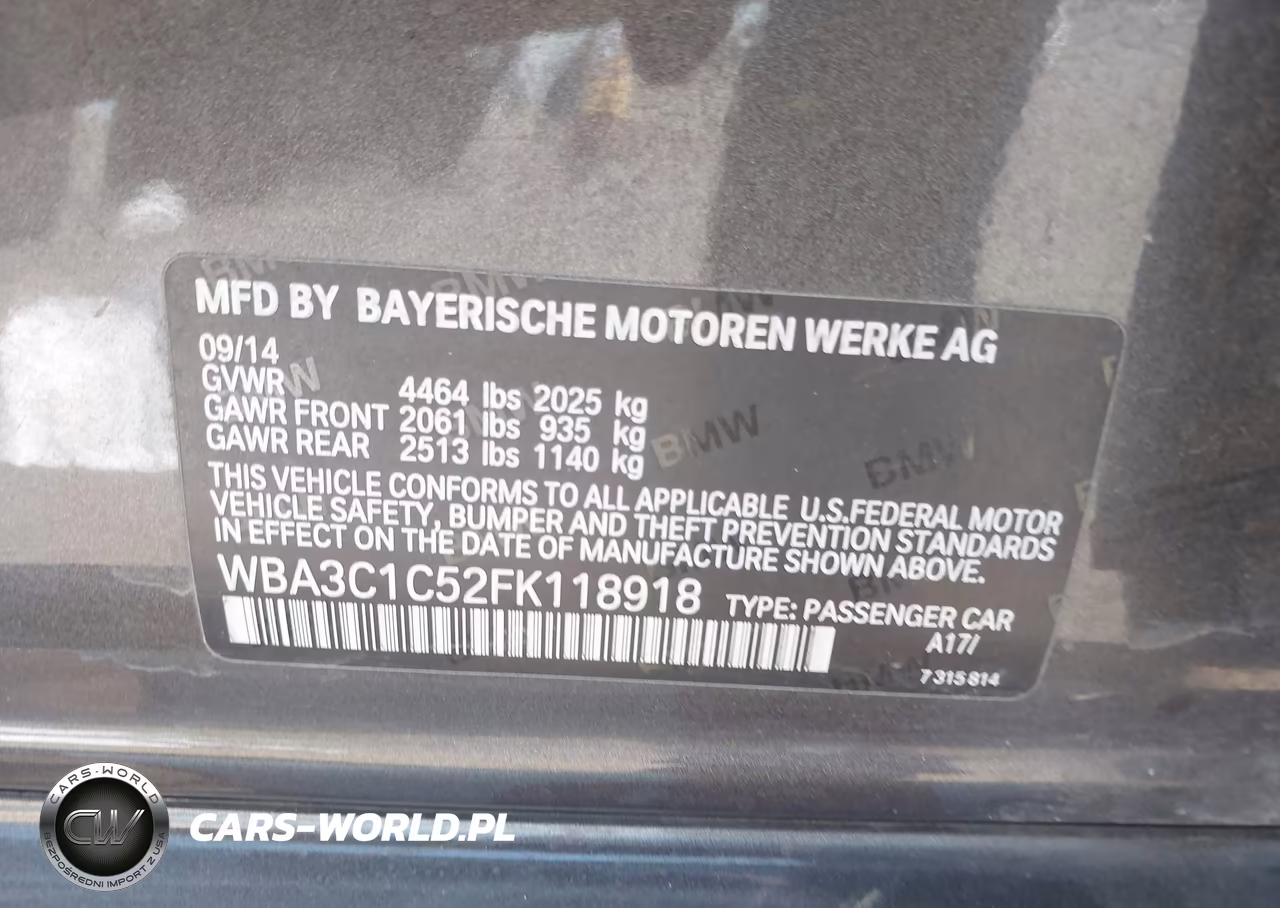 2015 BMW 328I VIN:WBA3C1C52FK118918 - 9