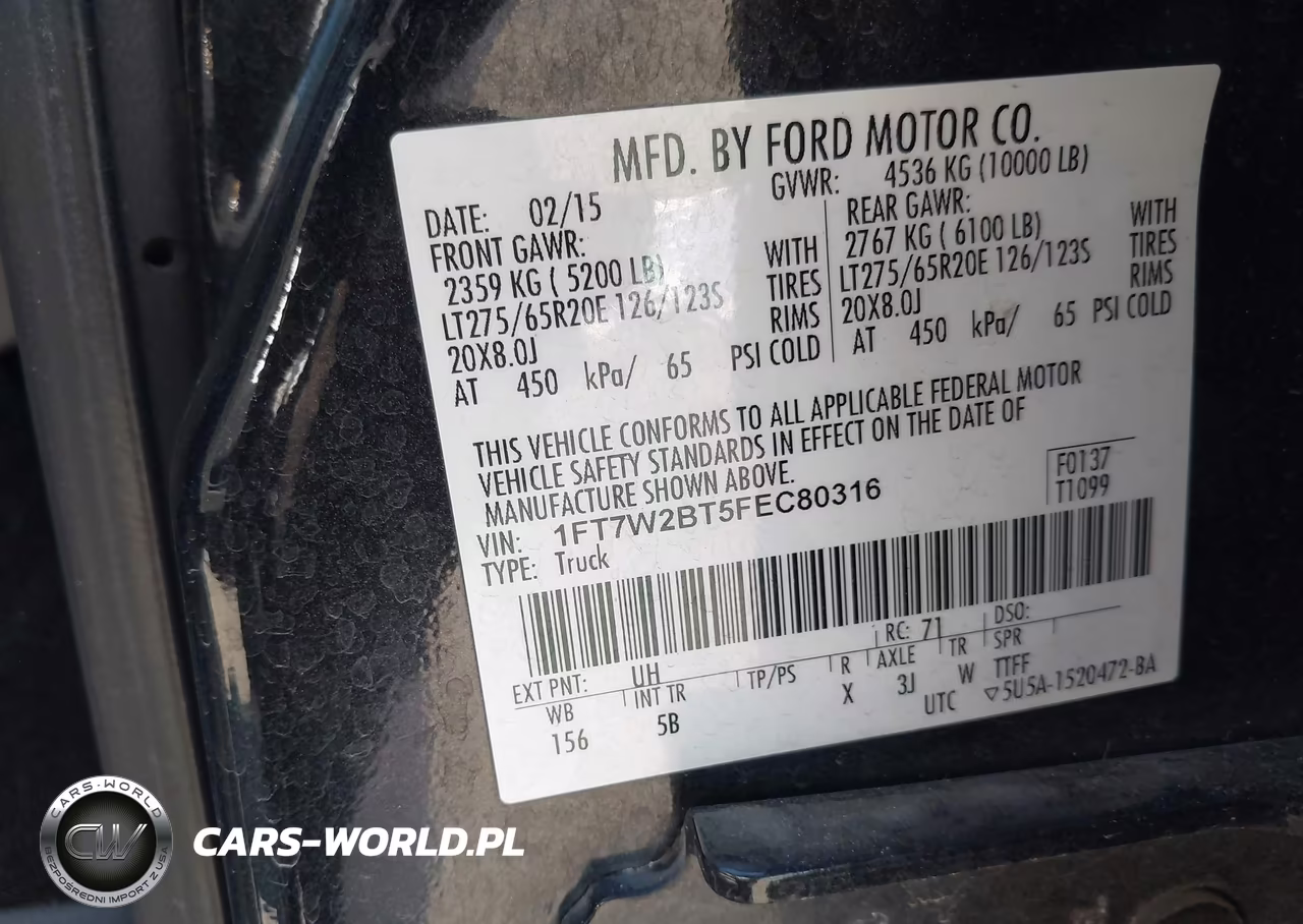 2015 Ford F-250 Lariat VIN:1FT7W2BT5FEC80316 - 9