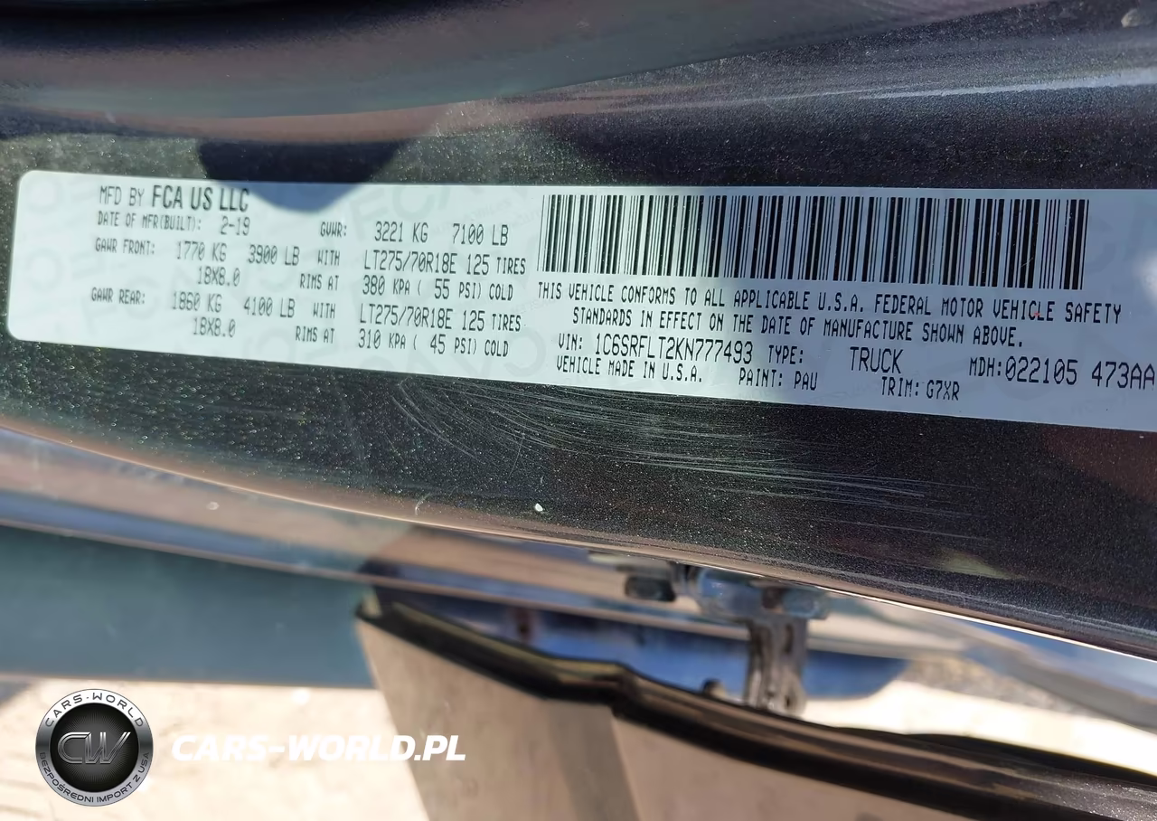 2019 Ram 1500 Rebel 4X4 5'7 Box VIN:1C6SRFLT2KN777493 - 9