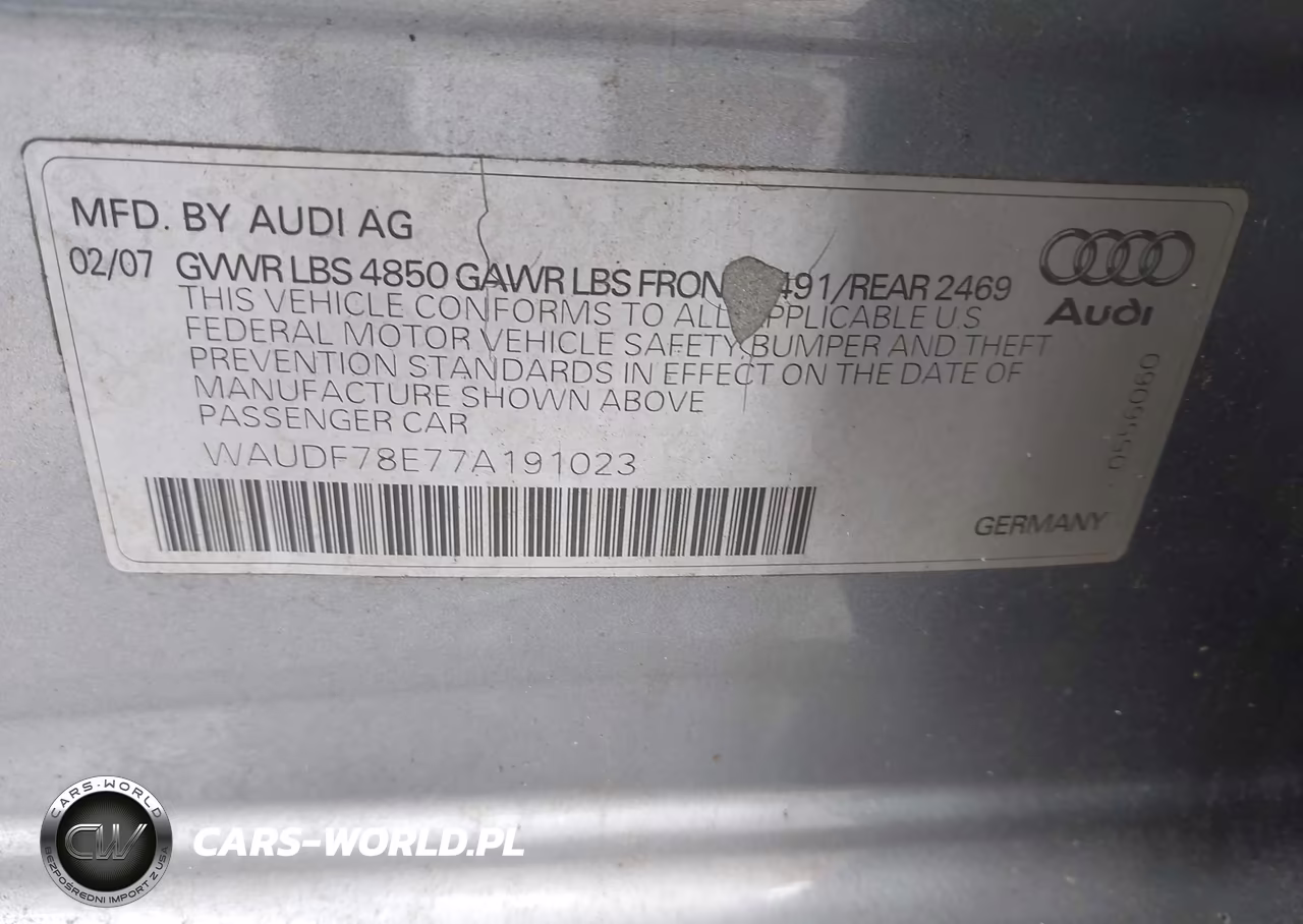 2007 Audi A4 2.0T VIN:WAUDF78E77A191023 - 9