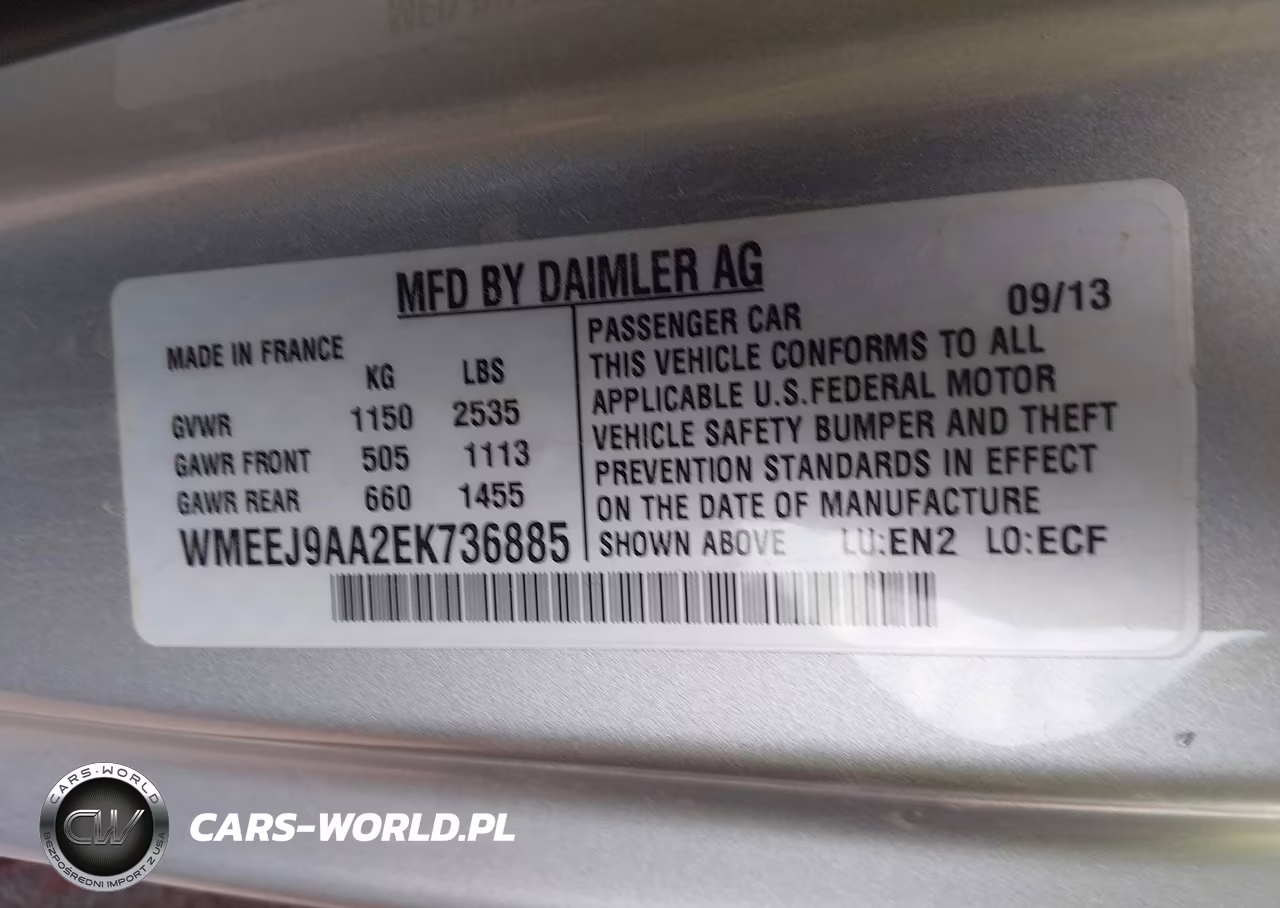 2014 Smart Fortwo Electric Drive Passion VIN:WMEEJ9AA2EK736885 - 9