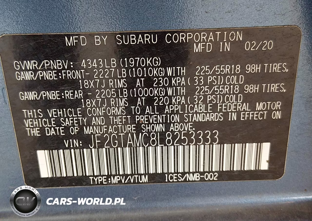 2020 Subaru Crosstrek Limited VIN:JF2GTAMC8L8253333 - 9
