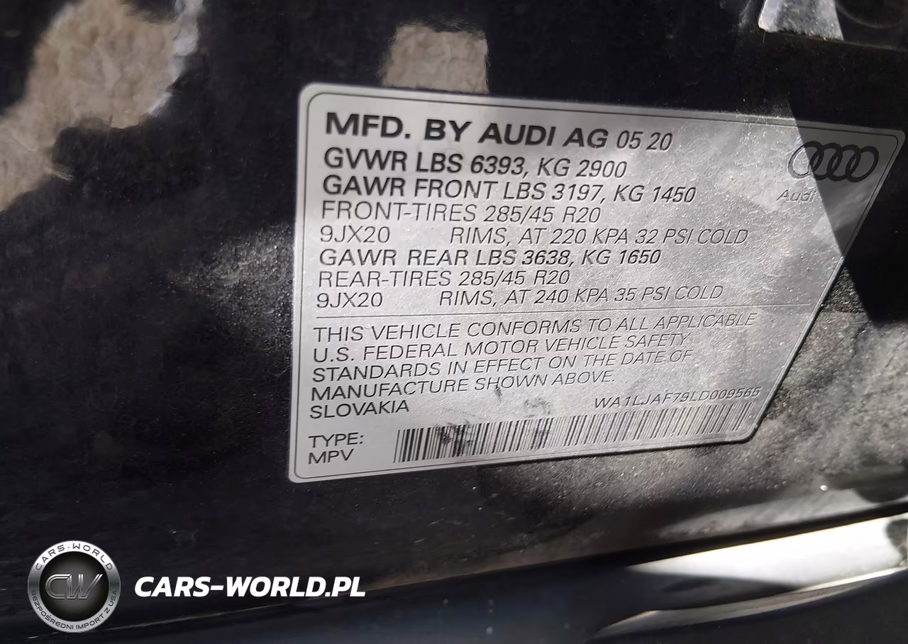 2020 Audi Q7 Premium Plus 45 Tfsi Quattro Tiptronic VIN:WA1LJAF79LD009565 - 9