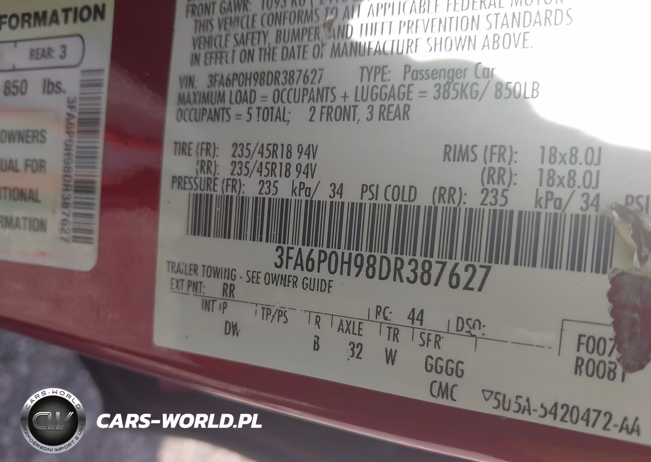2013 Ford Fusion Se VIN:3FA6P0H98DR387627 - 9