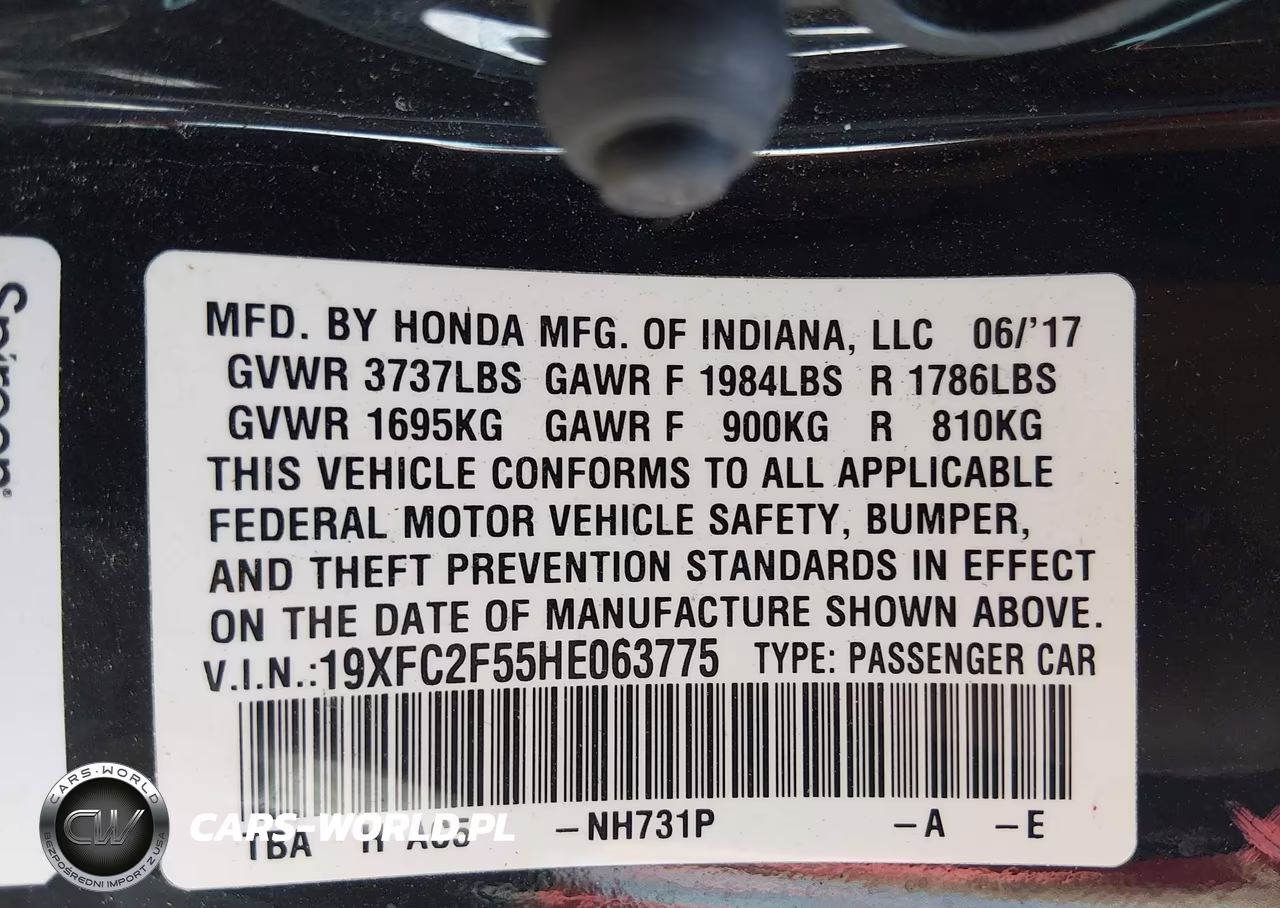 2017 Honda Civic Lx VIN:19XFC2F55HE063775 - 6