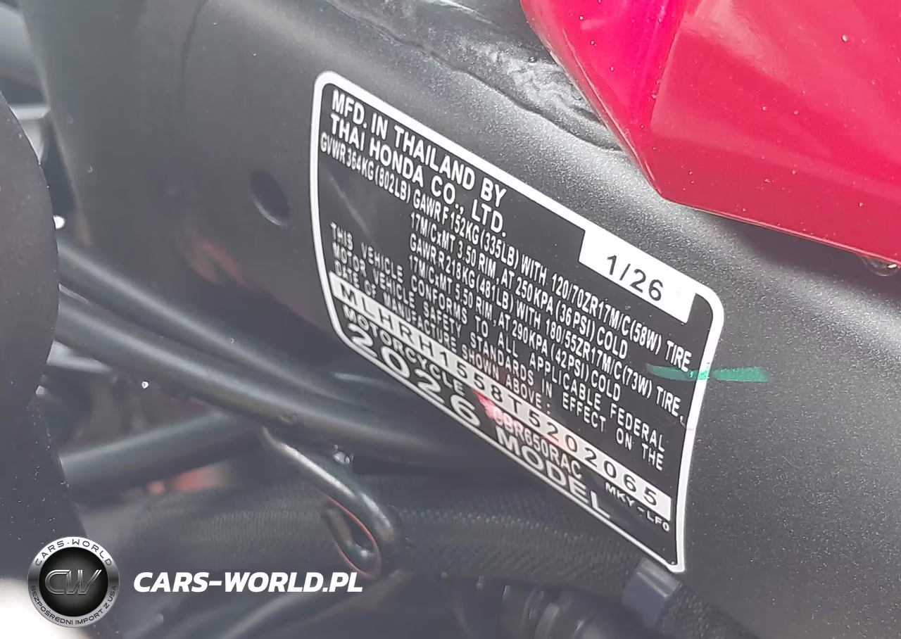 2026 Honda Cbr650 R VIN:MLHRH1558T5202065 - 10