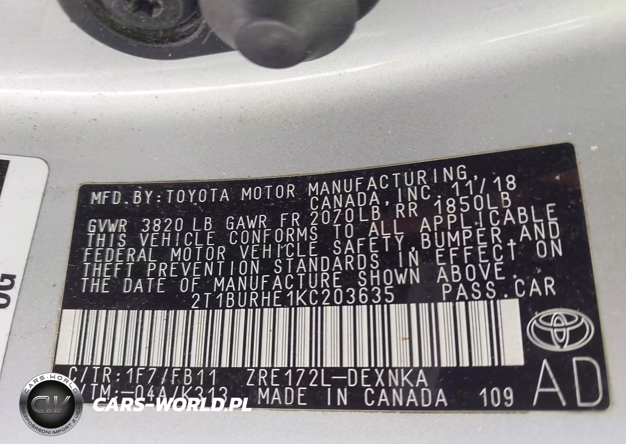 2019 Toyota Corolla Le VIN:2T1BURHE1KC203635 - 9