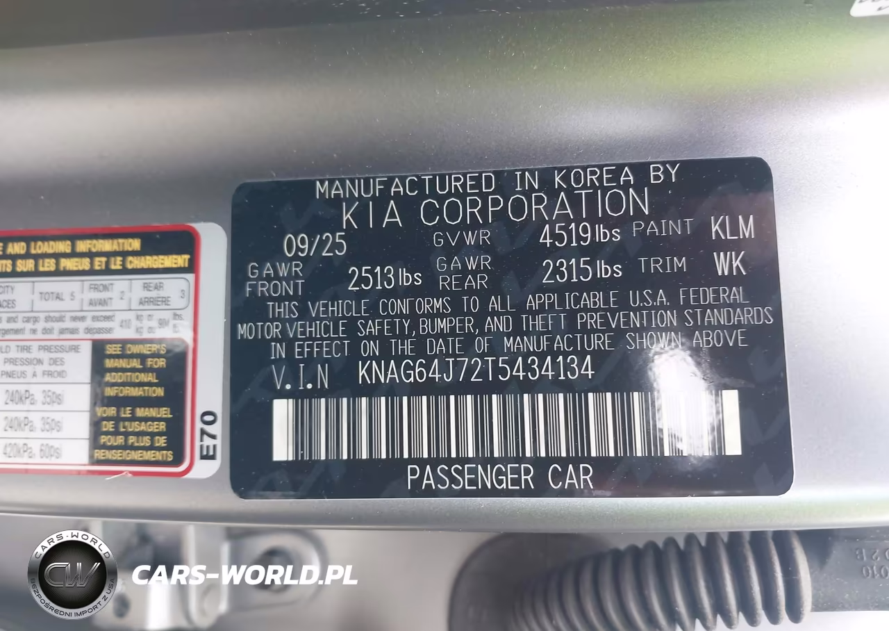 2026 Kia K5 Gt-Line Awd VIN:KNAG64J72T5434134 - 9