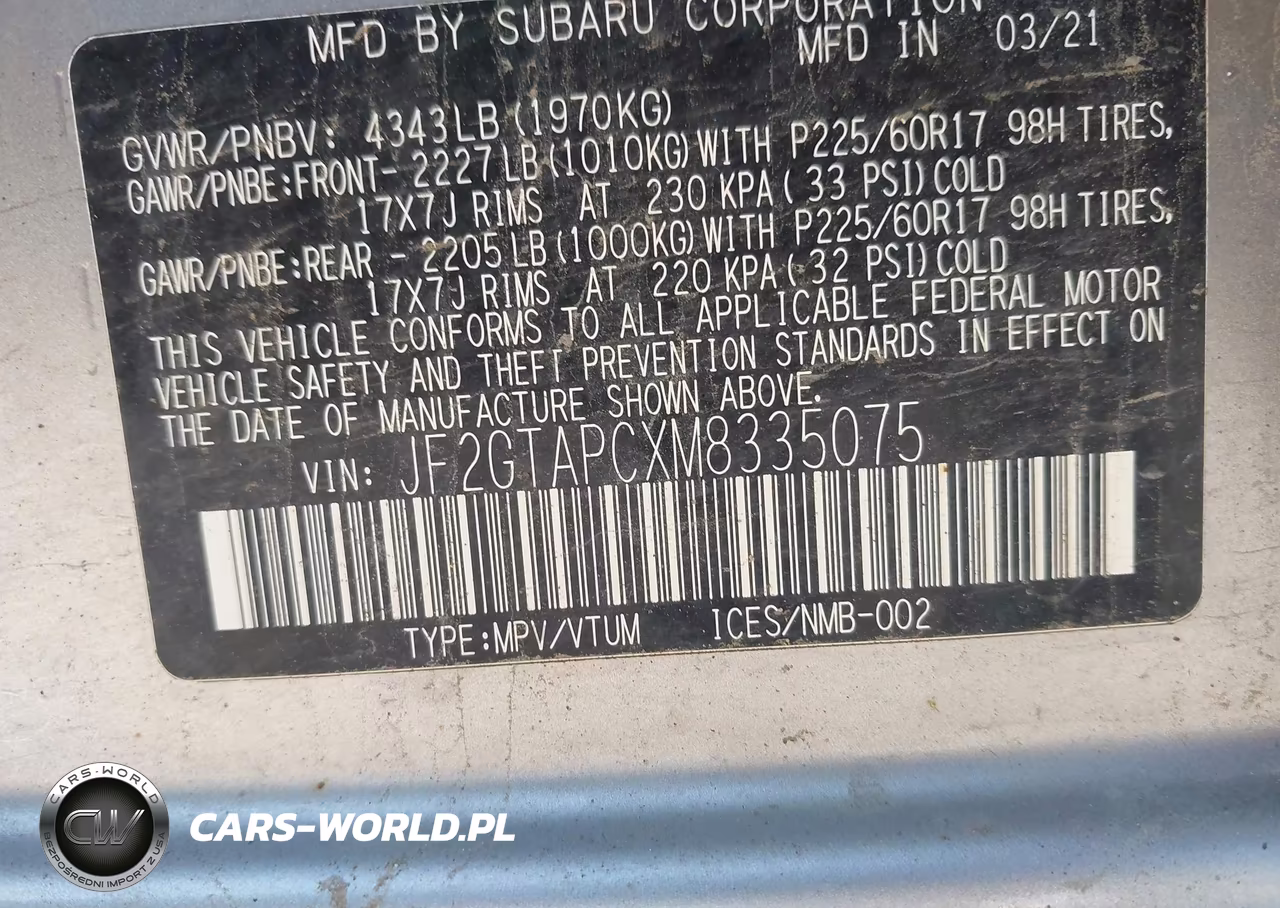 2021 Subaru Crosstrek Premium VIN:JF2GTAPCXM8335075 - 9