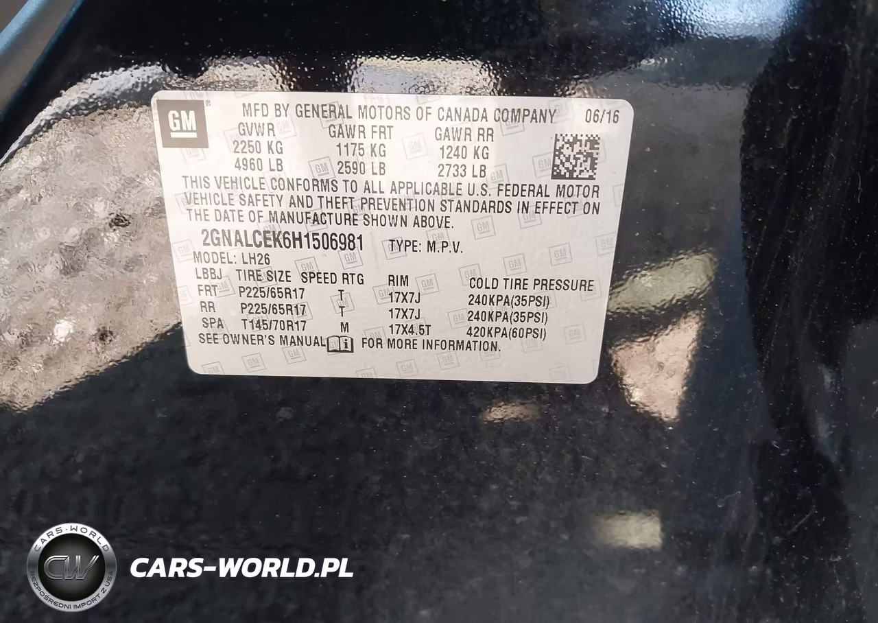 2017 Chevrolet Equinox Lt VIN:2GNALCEK6H1506981 - 9