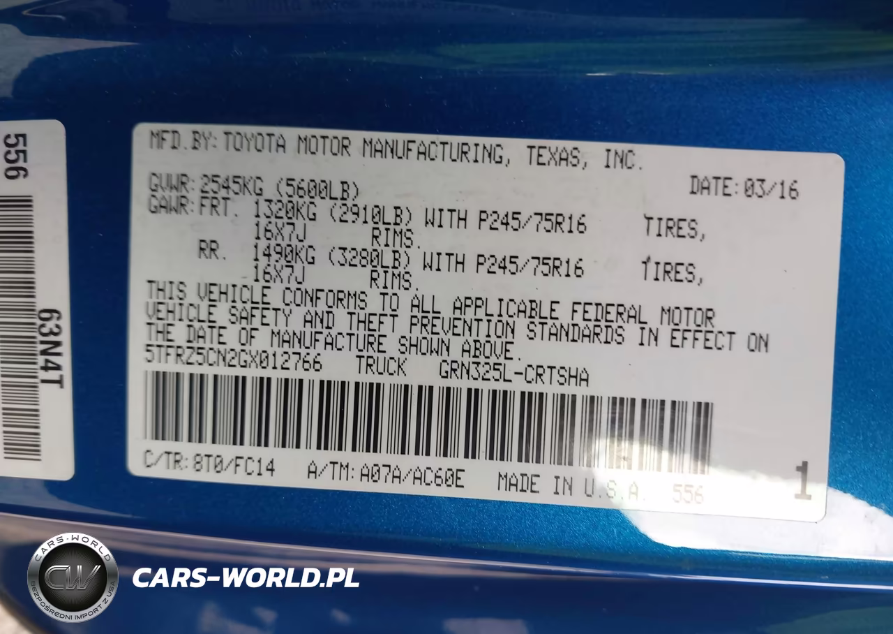 2016 Toyota Tacoma Sr5 V6 VIN:5TFRZ5CN2GX012766 - 9