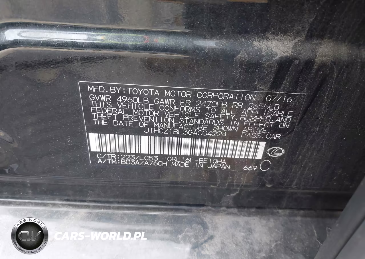2016 Lexus Gs 350 VIN:JTHCZ1BL3GA004224 - 9