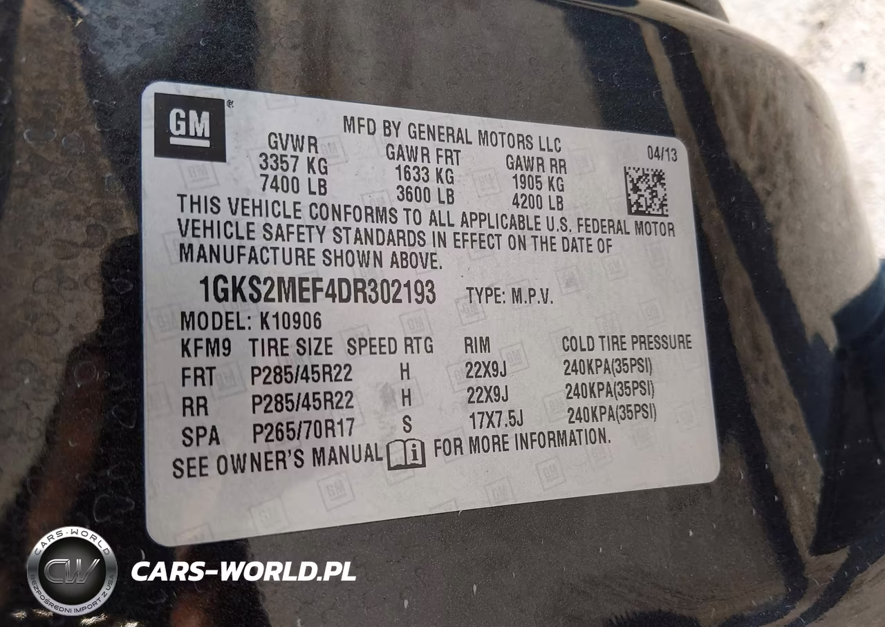2013 GMC Yukon Xl 1500 Denali VIN:1GKS2MEF4DR302193 - 9