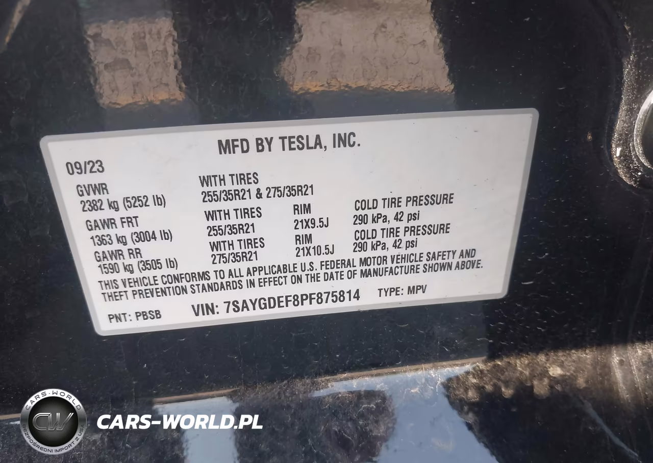 2023 Tesla Model Y Performance Dual Motor All-Wheel Drive VIN:7SAYGDEF8PF875814 - 9