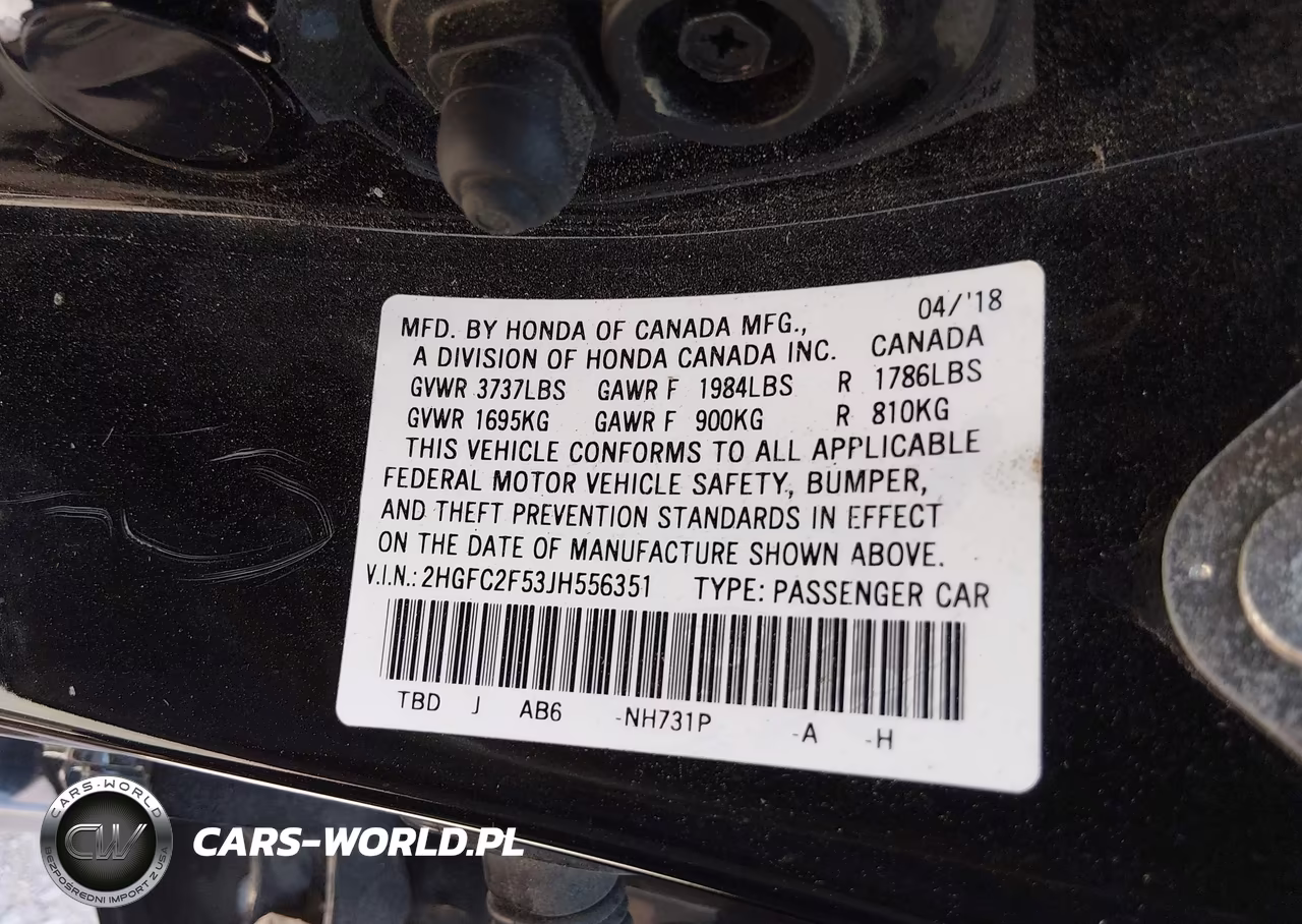 2018 Honda Civic Lx VIN:2HGFC2F53JH556351 - 9
