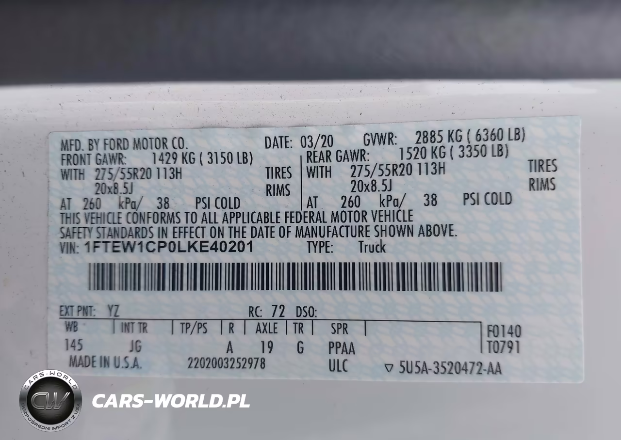 2020 Ford F-150 Xl VIN:1FTEW1CP0LKE40201 - 9