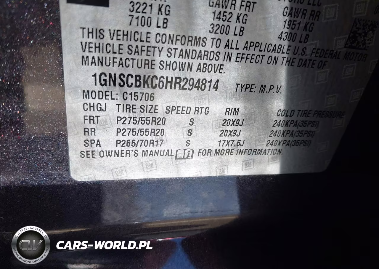 2017 Chevrolet Tahoe Lt VIN:1GNSCBKC6HR294814 - 9