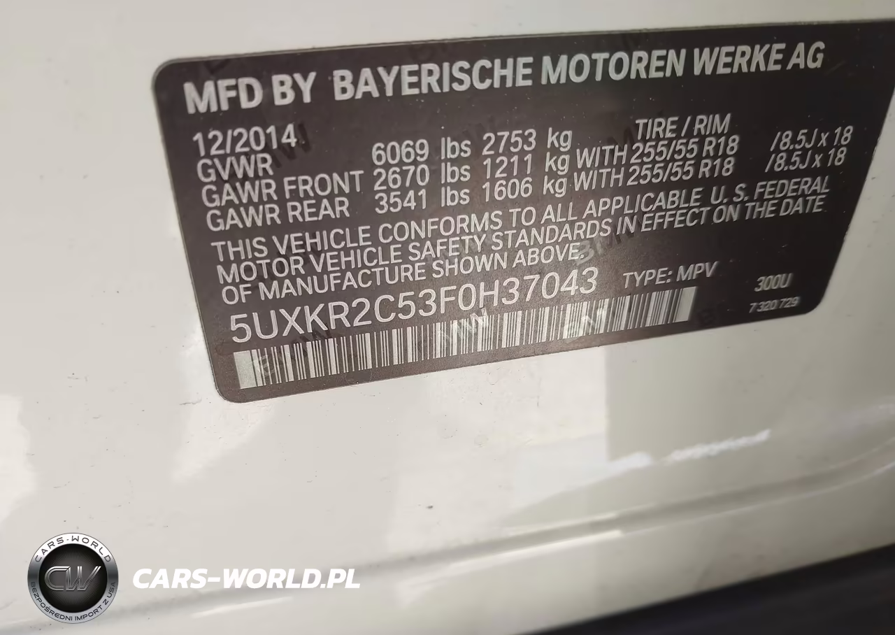2015 BMW X5 Sdrive35I VIN:5UXKR2C53F0H37043 - 9