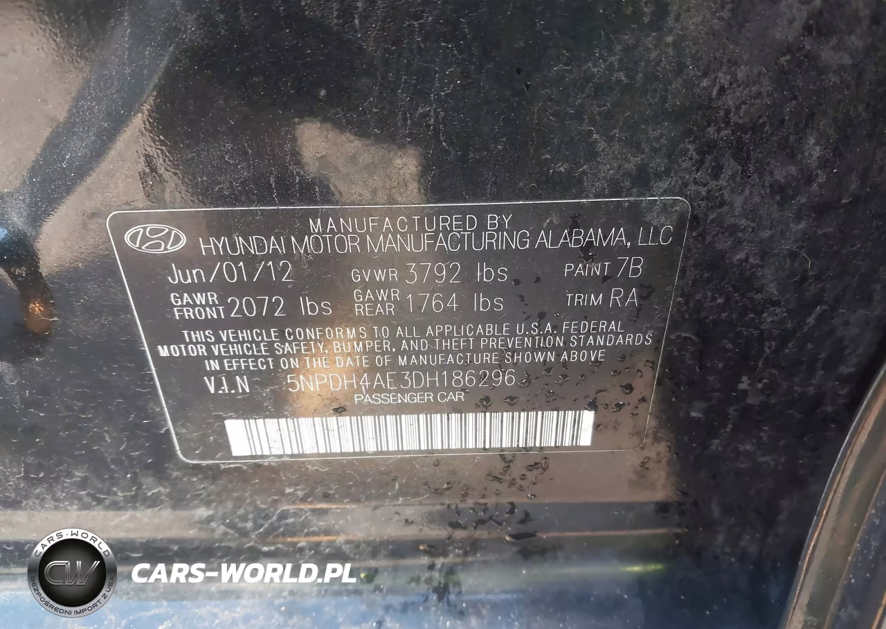 2013 Hyundai Elantra Gls VIN:5NPDH4AE3DH186296 - 9