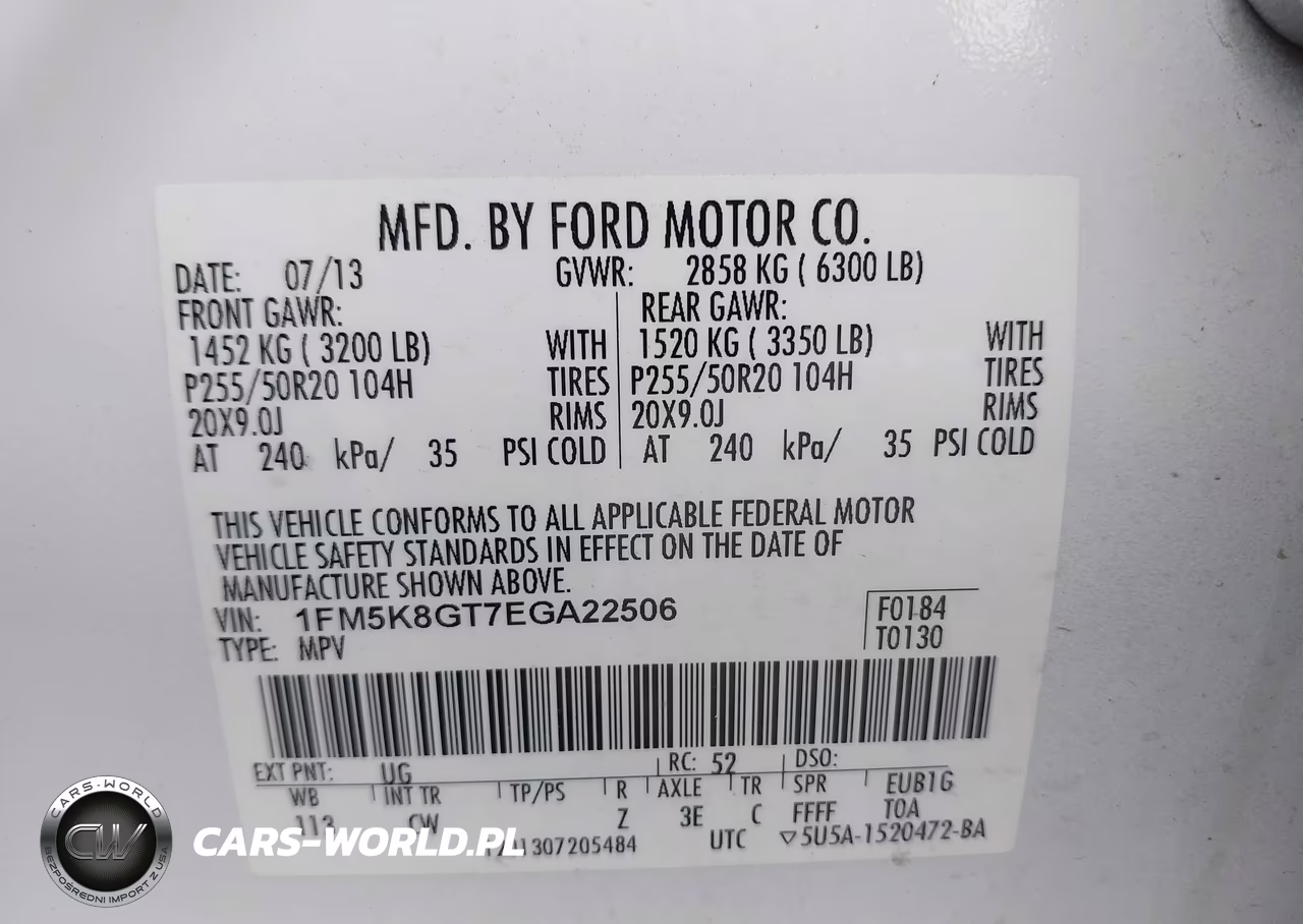 2014 Ford Explorer Sport VIN:1FM5K8GT7EGA22506 - 9
