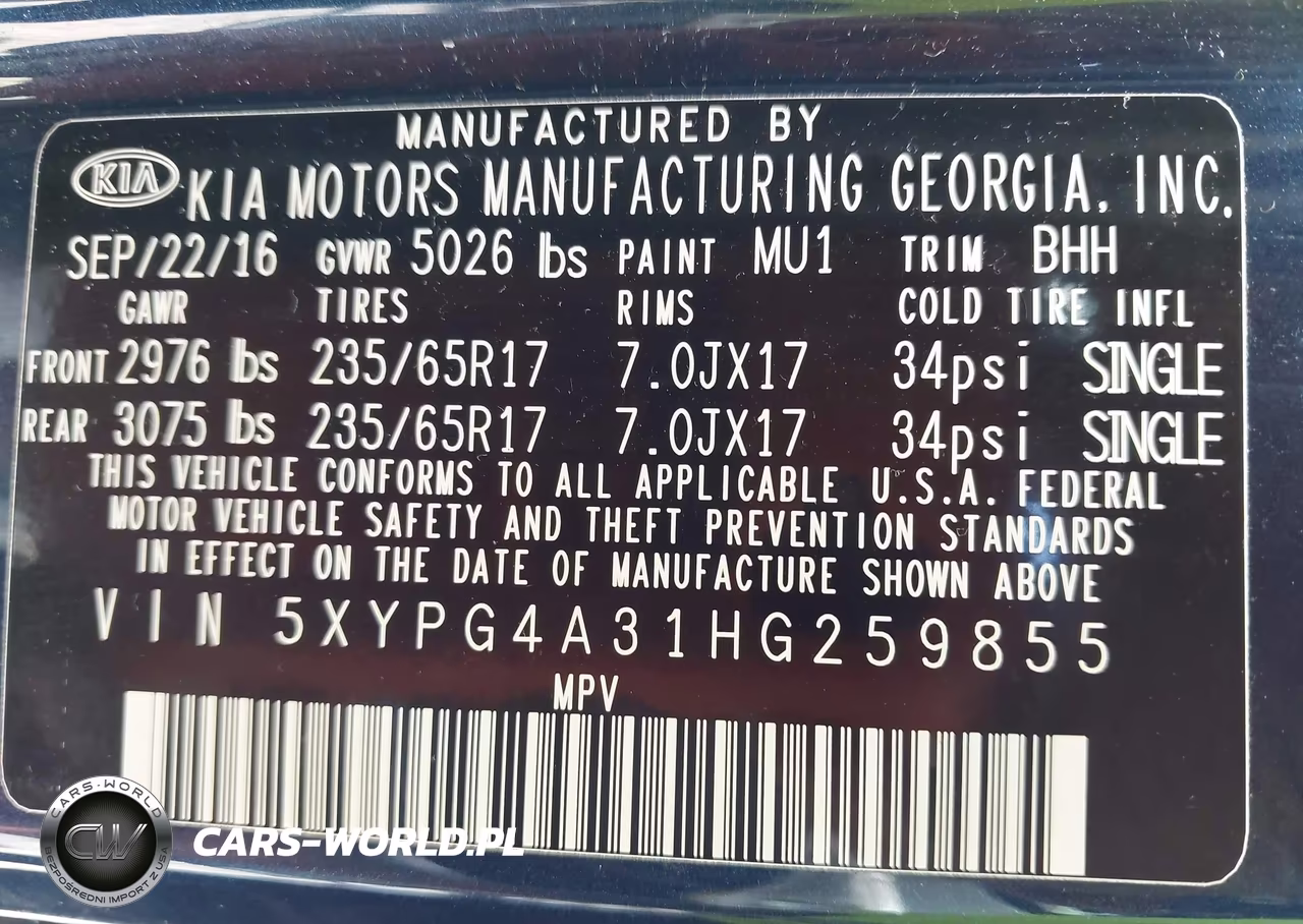 2017 Kia Sorento 2.4L Lx VIN:5XYPG4A31HG259855 - 9
