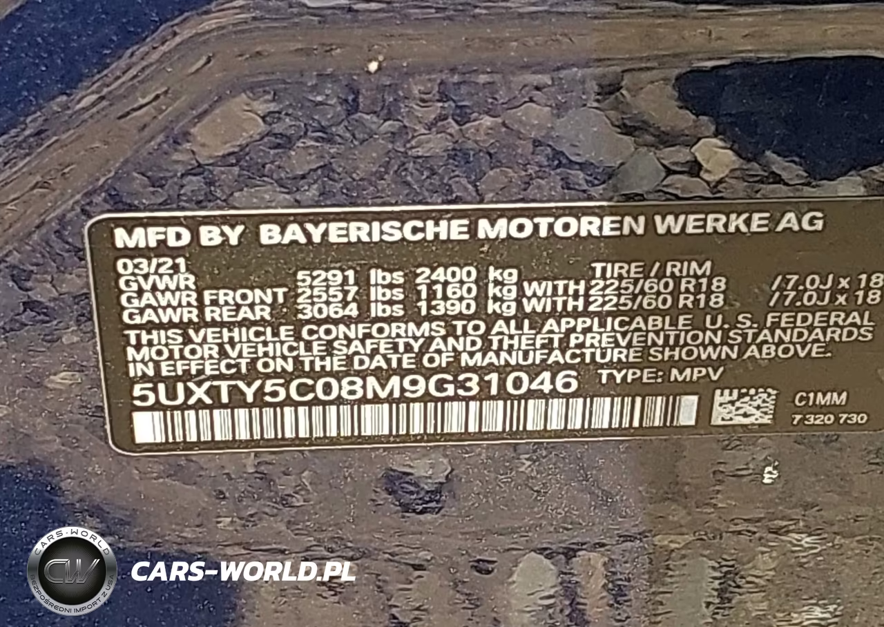 2021 BMW X3 xDrive30I VIN:5UXTY5C08M9G31046 - 9