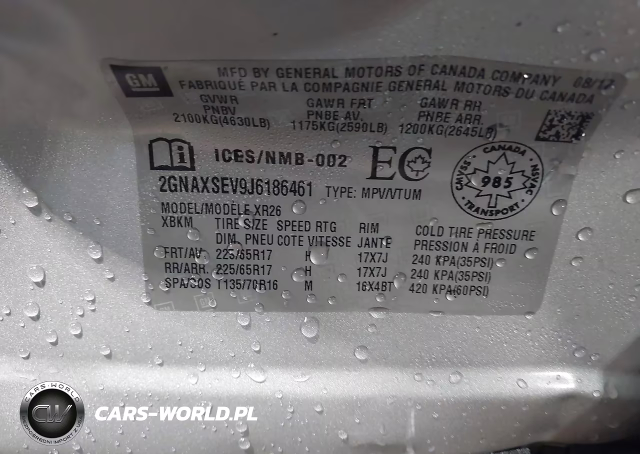 2018 Chevrolet Equinox Lt VIN:2GNAXSEV9J6186461 - 9