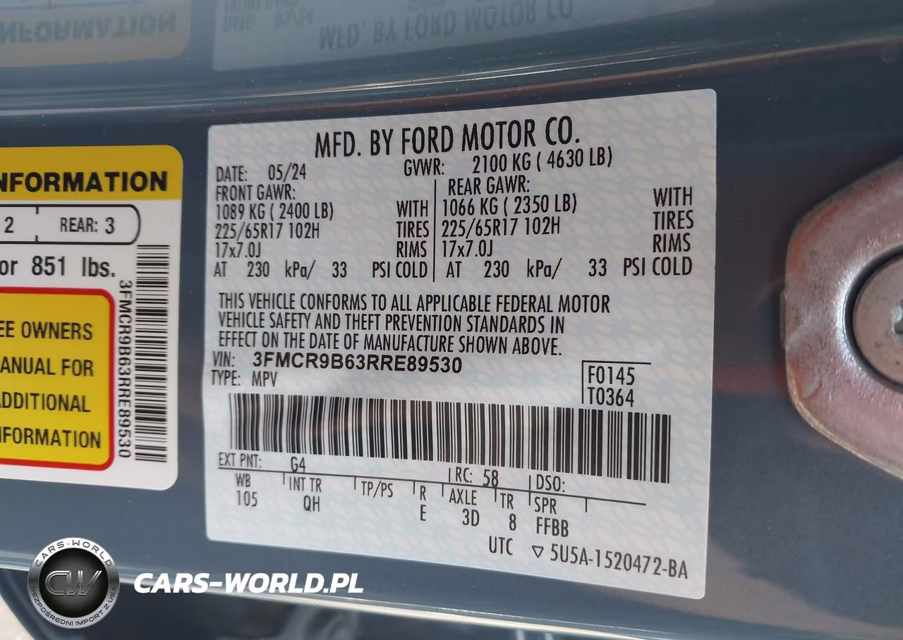 2024 Ford Bronco Sport Big Bend VIN:3FMCR9B63RRE89530 - 9