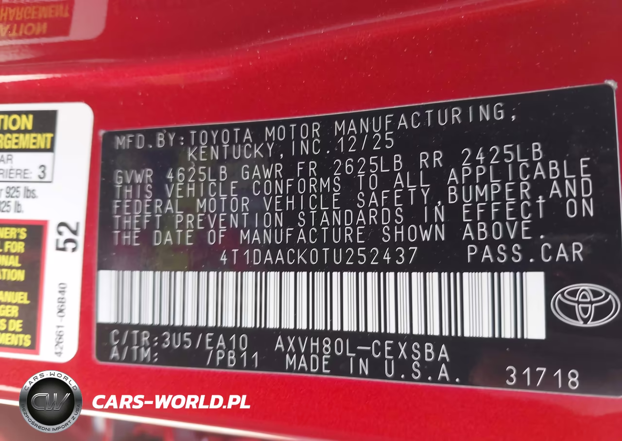 2026 Toyota Camry Se VIN:4T1DAACK0TU252437 - 9