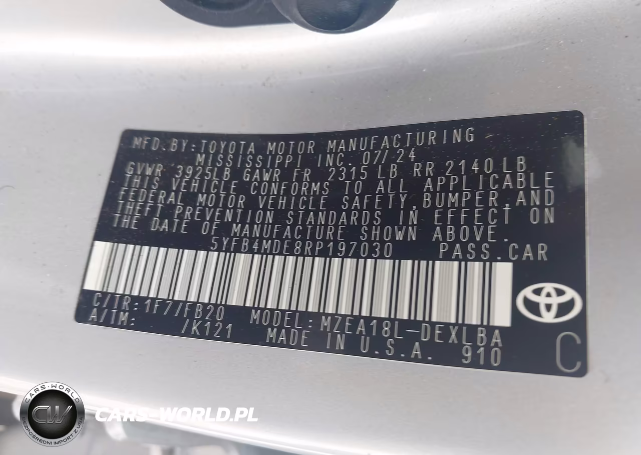 2024 Toyota Corolla Le VIN:5YFB4MDE8RP197030 - 9