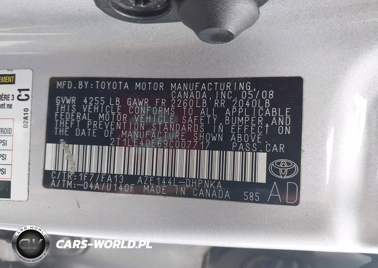 2009 Toyota Matrix S VIN:2T1LE40E69C007717 - 9
