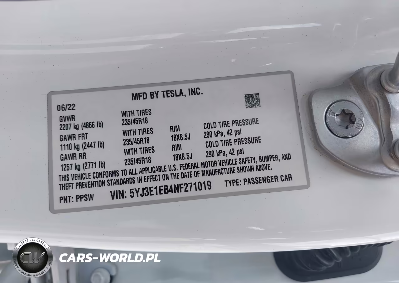 2022 Tesla Model 3 Long Range Dual Motor All-Wheel Drive VIN:5YJ3E1EB4NF271019 - 9