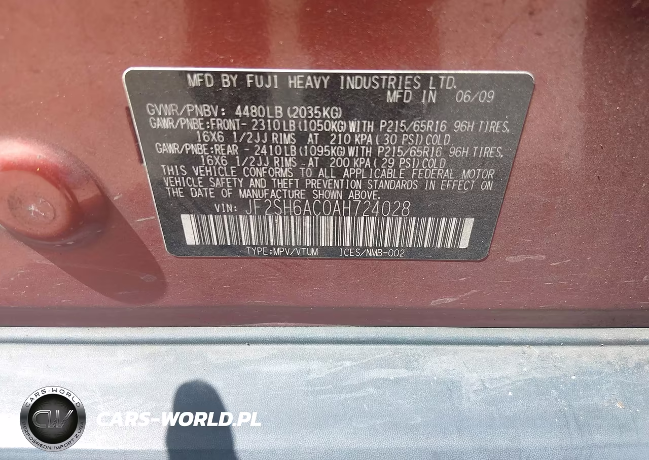 2010 Subaru Forester 2.5X VIN:JF2SH6AC0AH724028 - 9